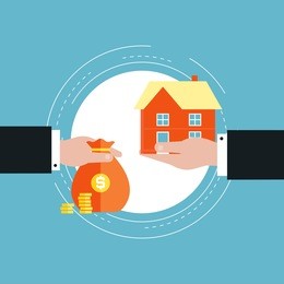 real estate investment, mortgage concept flat vector illustration design. real estate market, buying, renting house design for web banners and apps 