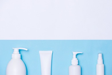 cosmetics packaging spa and beauty set mock-up on color background