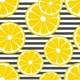 fresh lemons background, hand drawn icons. colorful wallpaper vector. seamless pattern with fresh fruits collection. decorative illustration, good for printing. symbol of summer