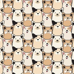 vector animal seamless dog pattern. pug cartoon print. funny decorative puppy set. dog with bone simple print