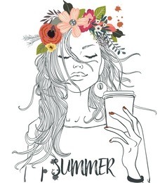 beautiful girl with coffee cup