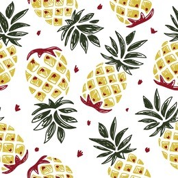 simple seamless vector background with pineapple.