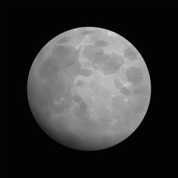 moon - artistic vector illustration of full moon on black background.