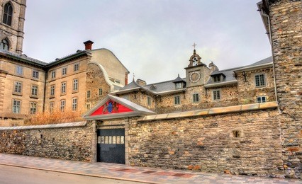 the old saint-sulpice seminary in montreal - quebec, canada