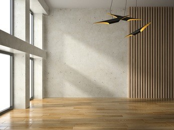 interior of empty room 3d rendering