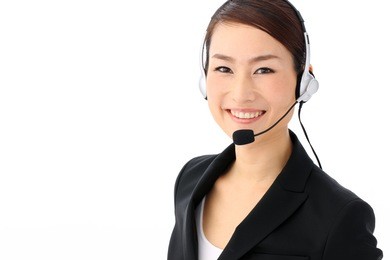 portrait of a young female customer service operator