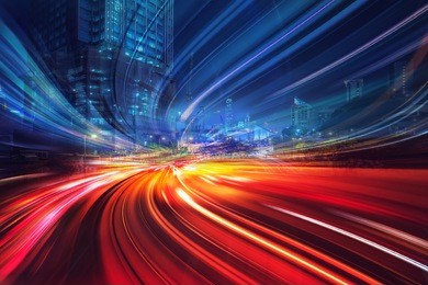 motion speed effect with city night illustration