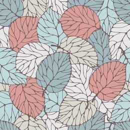 seamless pattern with forest leafs.