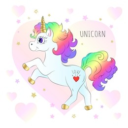 vector unicorn. hand draw.