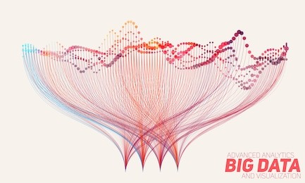 vector abstract colorful  big data information sorting visualization. social network, financial analysis of complex databases. visual information complexity clarification. intricate data graphic 