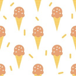 scandinavian ice cream seamless pattern in retro style 80s - 90s. stylish geometric texture. trend design. vector illustration. popsicle. 