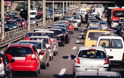 cars on highway road traffic jam collapse