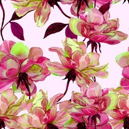 watercolor flower seamless pattern. rose background.