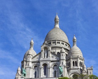 basilica of the sacred heart of paris,or sacre-cœur basilica at the montmartre in paris, france