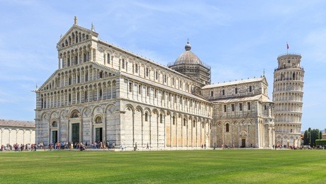 pisa, campo dei miracoli - cathedral, and leaning tower 