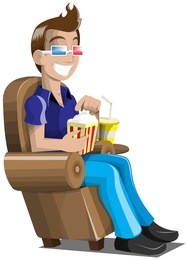 happy boy with 3d glasses