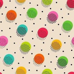 colorful dot seamless pattern with geometric elements vector