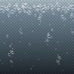 white realistic clear bubbles under water border isolated on transparent background. vector pure soap bubbles flying in air texture. aqua white rising drink elements pattern for your design