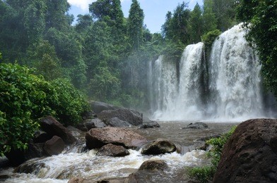 phnom kulen waterfall in cambodia
