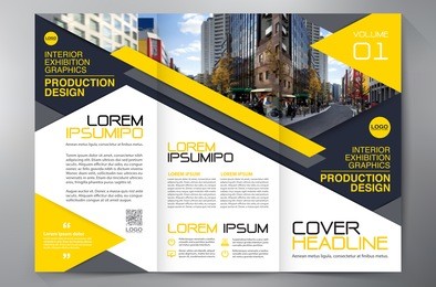 business brochure. flyer design. leaflets 3 fold template. cover book and magazine. annual report vector illustration