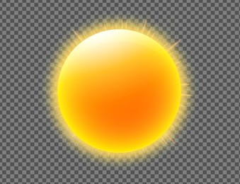 vector illustration of cool single weather icon with shiny sun isolated on transparent background