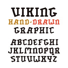 decorative serif font in the style of handmade graphics. isolated on white background