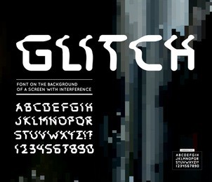 glitch font. vector illustration
