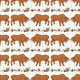 vector seamless pattern with hand drawn doodle bull. animal background