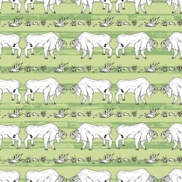 vector seamless pattern with hand drawn doodle bull. animal background