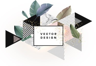 memphis style background with marble texture, golden glitters and geometric patterns. 80s retro minimalistic style vector illustration for posters, placards, banners, covers and brochures.