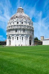 battistero di san giovanni on piazza dei miracoli in pisa, italy