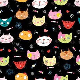 seamless pattern of the cats