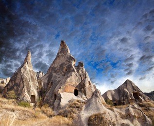 unique geological formations in cappadocia, central anatolia, turkey