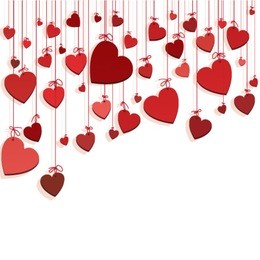 romantic background with hearts