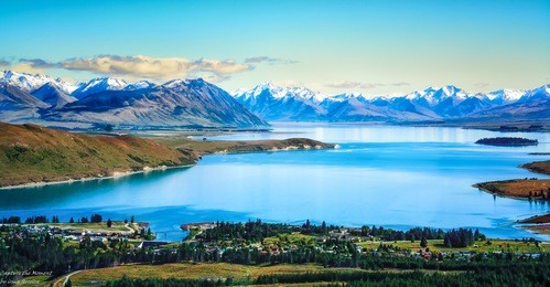 lake tekapo from the air