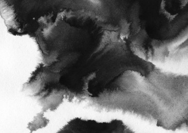 abstract black and white watercolor background with paper texture.