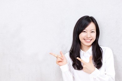 young girl introducing something