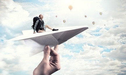 pretty tourist girl. mixed media