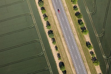 aerial view of the road in poland
