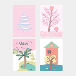 4 lovely seasonal cards