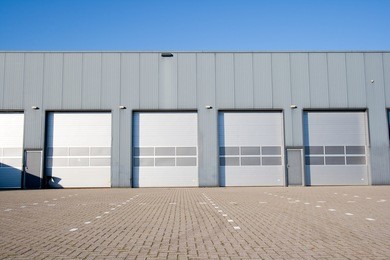 industrial unit with roller shutter doors