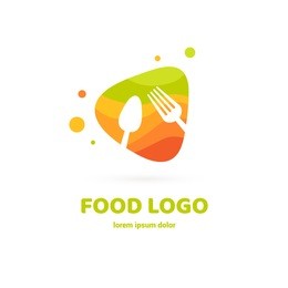 illustration of business logotype restaurant and cafe. vector design logo fork and spoon. food pictogram, cooking abstract icon