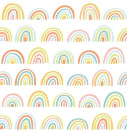 cute geometric pattern. hand drawn rainbow doodle vector seamless background in bright colors. summer design. 