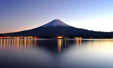beautiful mt fuji in twilight