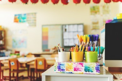elementary classroom, back to school concept
