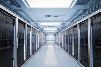 3d rendering server room or server computers