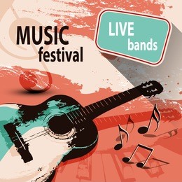 music festival poster with guitar