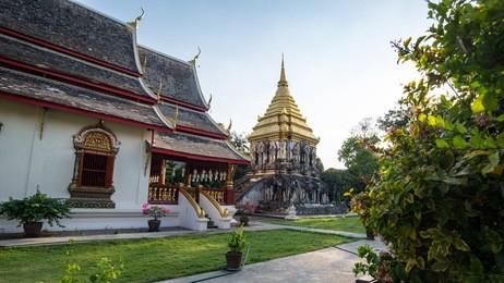 wat chiang man, ancient temple old in chiang mai, thailand.