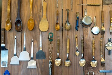 kitchenware on wall