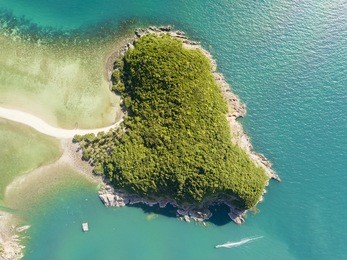 aerial view koh maa from top view, phangan island, thailand